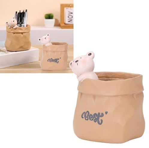 SENECESLI Sukkulenten-Pflanzgefäß, Stifthalter, Schreibtisch-Ornament mit Kompakter Größe, Pflanztöpfe für Zimmerpflanzen, Dekorativer Neuheits-Pflanzgefäß (Tragen)