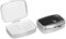 kwmobile 2x Boîte à pilules 2 compartiments - 2x Mini boite à comprimés compartimentée - Pilulier portable pour médicament bureau voyage - blanc-noir