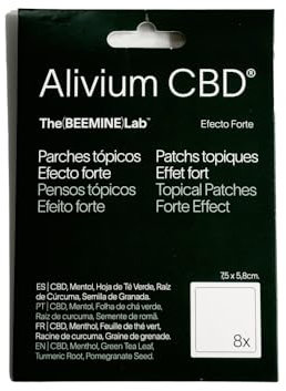 Parches Alivium CBD - Bienestar y Confort Natural - Músculos y Articulaciones - Parches Tópicos CBD, Mentol, Cúrcuma y Té Verde - Espalda, lumbar, rodillas, hombros y más