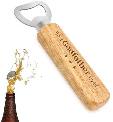 Cadeau pour parrain, parrain et marraine, cadeau pour parrain et parrain ou parrain - Cadeau de Noël pour les parrains - Décapsuleur de bière, cadeau de baptême, cadeau de fête des pères