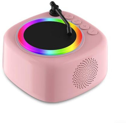 Hasaller Speaker Wireless Music Speaker Classic Design Speaker Retro Blue-tooth Speaker with RGB Colorful Lights Portable Blue-tooth Speaker Wireless Stereo Speaker(Pink)