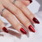 Red Press On Nails Almond - Findigit Cat Eye Press On Nails Short for Gifts,Stick On Nails with Glue, Glossy Natural Fit Nail Tips in 16 Sizes - 32 Soft Gel Fake Nails Kit, Ruby Love