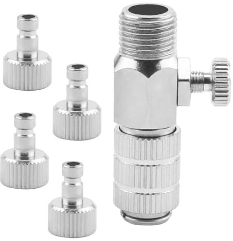 Airbrush Quick Release Coupling Disconnect Adapter Kit 4PCS 1/8 Inch Male Adapters and Female Connectors Airbrush Compressor Adapter Fitting Connector Adapters Kit for Air Compressor Airbrush Hose