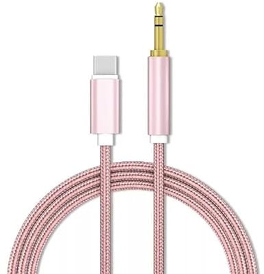 Western Gadget USB C to Aux 3.5mm Cable Audio Jack, Aux to USB C Adapter Lead Type C to 3.5mm Male Headphone Cord Car Stereo Compatible with Samsung Galaxy S25 S24 Ultra Note 20/10, iPad Pro (Pink)