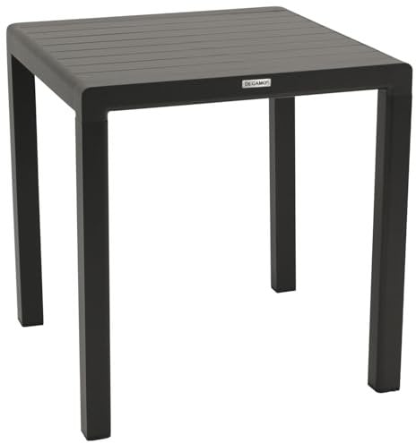 DEGAMO Bistrotisch Paris 70x70cm quadratisch, Alumium anthrazitfarben, wetterfest + rostfrei, Outdoor, Moderne Optik