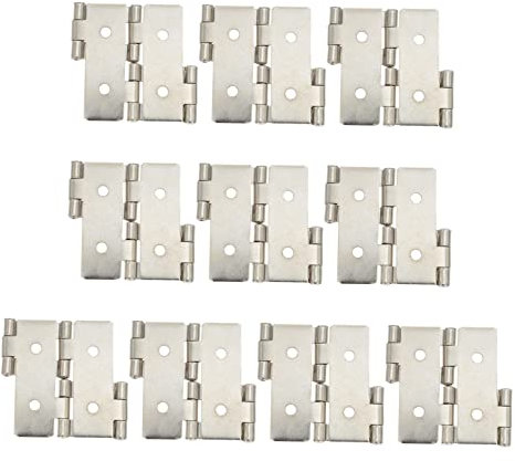 UKCOCO 10 Stück Doppelseitige Tür Und Fensterflügelscharniere Aus Edelstahl Rostbeständig Klappbar Für Paravent Schrank Und Vitrine 47x47mm Weißnickel