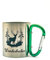 LivuX Tazza in metallo con manico a moschettone verde e motivo alce, altezza = 8 cm, diametro = 7 cm, capacità: 200 ml, resistente 1106