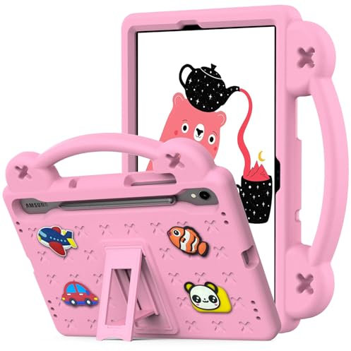 YRH Kids Case for Samsung Galaxy Tab S10 Lite/Tab S10 FE/Tab S9 FE 10.9 inch, EVA Protective Cover with Stand Handle, Blue