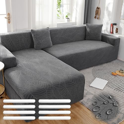 Bocguy Sofabezug, Couch Cover Stretch, Sofa Überzug Wasserdicht | Universal Sofa Überwürfe mit Schaumstoffstab & 1 Kissenbezug für 1/2/3/4 Sitzer(L-förmiges Ecksofa Erfordert Zwei)