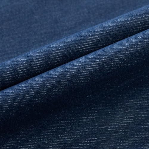 Vayliro Vintage Stretch Jeansstoff Meterware Dick 145x100cm Jeansstoffe Elastisch Stoffe Zum Nähen Denim Stoffe Bastelstoffe Dekostoff Jeans Stoff für DIY Handwerk Kleidungsdekoration,Blau