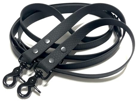 3-Fach verstellbare Hundeleine, 2 cm Hexa Gurtband, handgefertigt, individuelle Länge