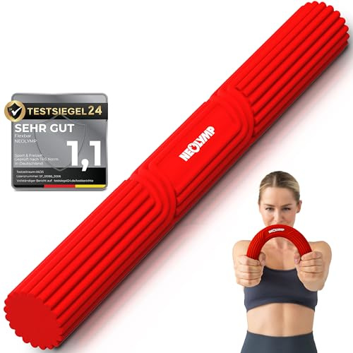 NEOLYMP Handtrainer Unterarmtrainer – Griffkraft & Rehabilitation – Therapy Bar aus Silikon, rutschfest & langlebig – Hand Trainingsgerät inkl. Tragetasche, Übungsheft & E-Book – Grip Strength Trainer