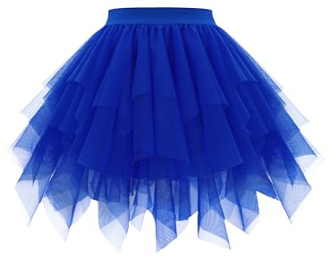 Girstunm Mini Tüllrock Damen Hoch Taille Unregelmäßiger tüllrock Karneval Kostüm Unterrock