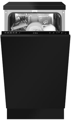 CDA Integrated Slimline Dishwasher - Black Control Panel with Fixed Kit - E Rated