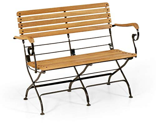 Sonnenpartner OXFORD Klappbank 114 cm Eisen und Teakholz