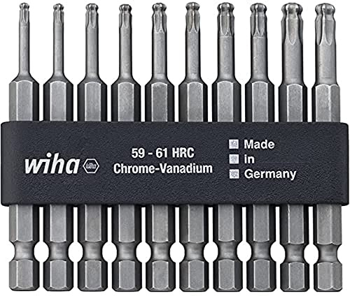 Wiha Bit Professional 70 mm TORX® Kugelkopf, schwenkbar für schwer zugängliche Bereiche, 1/4 (32416) T10
