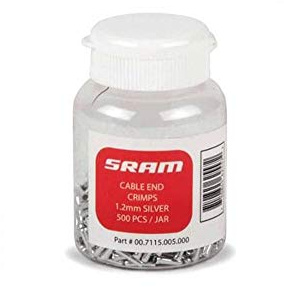 Sram Brake Cable End Crimps Silver 500-Count Jar - 1.8 mm