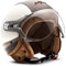 SOXON® SP-325 Urban „Creme“ · Jet-Helm · Motorrad-Helm Roller-Helm Scooter-Helm Moped Mofa-Helm Chopper Retro Vespa Vintage · ECE 22.05 Visier Leather-Design Schnellverschluss Tasche XS (53-54cm)
