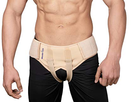 Wonder Care Hernia Belt for Men Groin Truss Brace Adjustable Groin Belt Inguinal Groin Support Pain Relief With 2 Removable Compression Pads_XL..