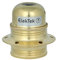 ElekTek E27 Lamp Bulb Holder 10mm Entry Edison Screw Earthed with Shade Rings & Cord Grip Brass
