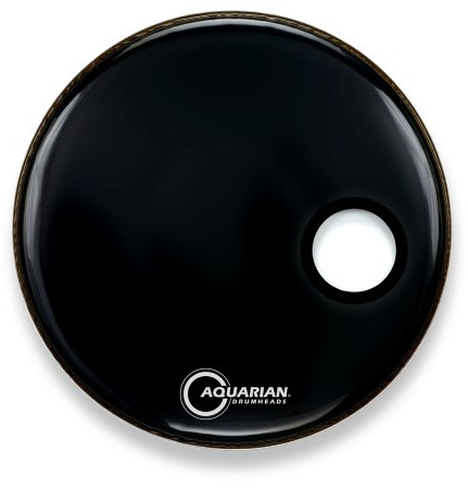 Aquarian Trommelfelle smptcc16bbk versetzt Portiert Bass 16 Zoll Bass Drum Head, glänzend, Schwarz