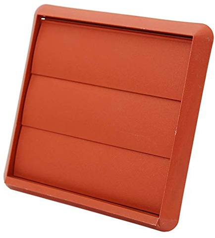 Kair Terracotta Gravity Grille with Rectangular 110x54mm Rear Spigot | Push-fit installation, Helps prevent backdraughts, Helps block odours and noise and draughts, Durable plastic construction