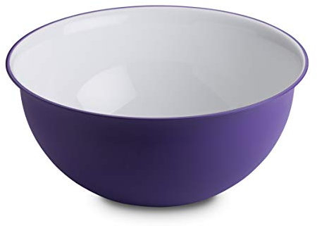 omada Design Saladier 6,5 litres 32,5 x 15,5 cm, blanc à l'intérieur et coloré à l'extérieur, en plastique antibactérien et incassable, Ligne Sanaliving, Alto