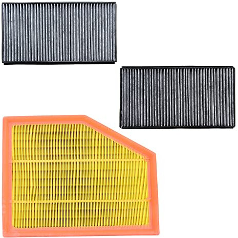 BESTPRICE Inspektionspaket Filterset mit 1x Luftfilter, 2x Innenraumfilter mit Aktivkohle, Kompatibel mit BMW 5er (E60), 5er Touring (E61), 6 (E63), 6 Cabrio (E64)