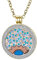 Morella Damen Halskette Gold 70 cm Edelstahl und Zirkonia Anhänger mit Coin Sonnenstrahlen 33 mm im Schmuckbeutel