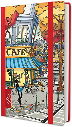 RNKVERLAG 46707 - Notizbuch City Collection, 9 x 14,3 cm, liniert, Paris Café, 1 Stück