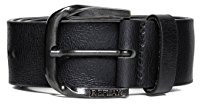 Replay Leder Gürtel Metallschließe Struktur schwarz Größe 85 cm