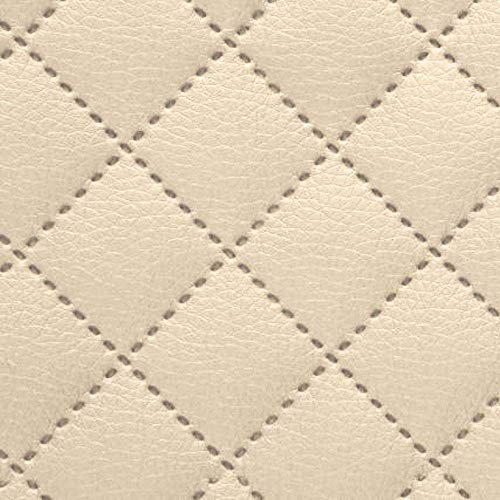novely® Soltau Kunstleder 3-LAGIG gesteppt kaschiert | gesteppter Volumen Polsterstoff | KARO Möbelstoff Premium | Meterware | 1 lfm (01 Beige)