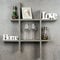 levandeo Hashtag Regal 75x75cm Wandregal Holz Beton-Optik Bücherregal Hängeregal Ablage Steckregal