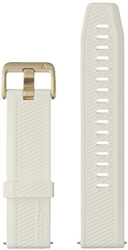 Garmin Schnellwechsel-Armband 20mm, passend für Venu, Venu 2Plus, Venu SQ/ SQ2, vivoactive 3/5, vivomove- Serie, Forerunner 55/245/ 645, Approach S40/ S42/ S12, D2 Air, Weiss Muster/Gold