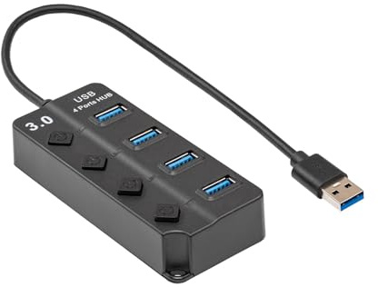 Akyga AK-AD-33 4 Ports USB 3.0 Hub Plug Switch Splitter Adapter Splitter