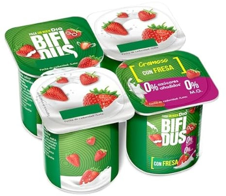 DIA BÍFIDUS cremoso con fresa 0% pack 4 unidades 125 gr