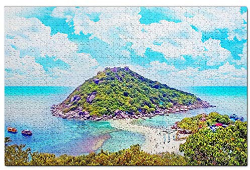 Thailand Jigsaw Puzzle 1000 Piece Thailand Nang Yuan Island Koh Samui Puzzle Game Artwork Travel Souvenir Wooden