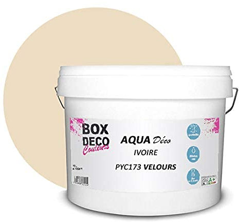 BOX DECO COULEURS Peinture murale acrylique aspect velours Aqua Déco - 10L, Beige Ivoire