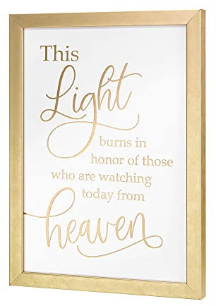 Lillian Rose 4SI120 LI Gold Light Burns Cadre pour panneau commémoratif de mariage en plastique, papier cartonné, verre