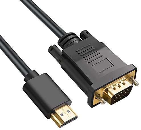 Omivine HDMI to VGA Cable, 1.8M Gold Plated 1080P HDMI to VGA Adapter Digital Video Converter Cable for Projector, Computer, Monitor, Raspberry Pi, Roku, HDTV