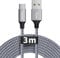 etguuds Extra-Long USB C Charger Cable 3M, USB A to USB C Cable 3A Fast Charging USBC Lead Braided for Samsung Galaxy S23 S22 S21 S20 S10 S9 S8 A20E A50 A55 A56 etc -Grey