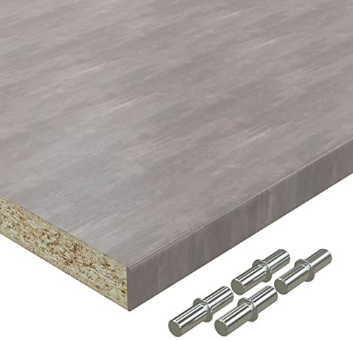 AUPROTEC Einlegeboden Regalboden 19 mm Holz Zuschnitt nach Maß Größe bis max 1000 mm breit x 800 mm tief Dekorplatte mit Umleimer ABS Kante: Farbe Beton Perlgrau