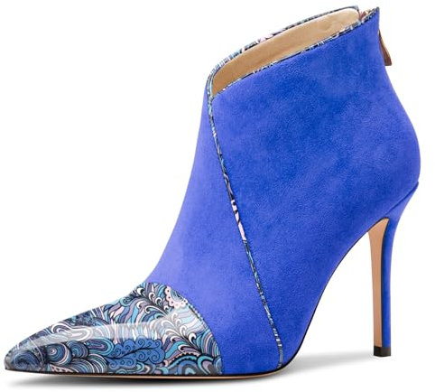 Castamere Donna Spillo Alto High Tacco Heel a Punta Stivaletti Cerniera Slip-on Feste Ufficio Dress Stivali Blu Reale 45 EU