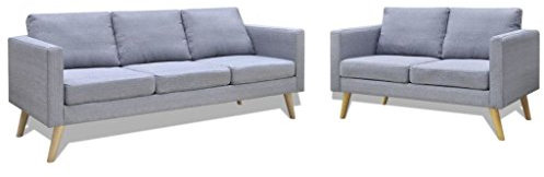 Chusui Sofa Set 2-Sitzer und 3-Sitzer, Couch für Wohnzimmer, für Wohnungen, Couch Mit Schlaffunktion, Loungesofa, Sofas & Couches, Relaxsofa, Stoff Hellgrau