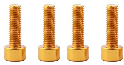 4 Stück Fahrrad Flaschenhalter Schraube M5x15 mm Flaschenhalterschrauben Fahrradzubehör, Fahrrad Feste Spindelschrauben (Gold)