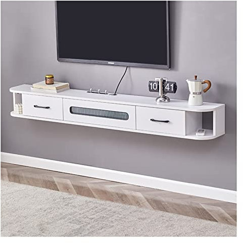 Wandmontierter TV-Schrank,Schwimmendes TV-Pult,Unterhaltungsmedienkonsole, Schwimmende Regale Mit Tür, Für Unter TV (Color : C, S : 120cm)