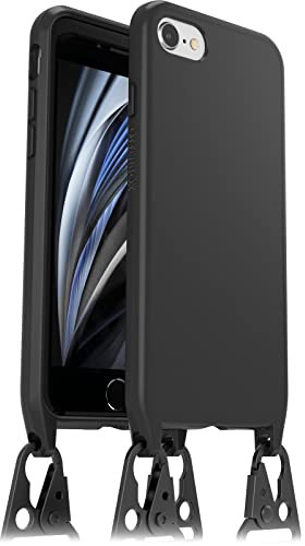 OtterBox React Lanyard Hülle für iPhone 7/8/SE 2020/SE 2022, schützende Hülle mit verstellbarem und abnehmbarem Handyband, Getestet nach Militärstandard, Schwarz, Keine Einzelhandelsverpackung