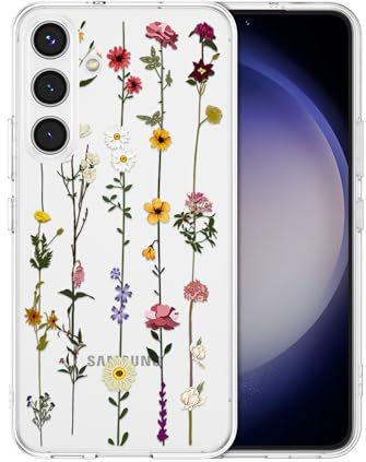 ZTOFERA Compatible with Samsung Galaxy A54 5G Case for Girls Women, Flexible Soft Silicone Protective Phone Case with Cute Climbing Flowers Floral Pattern Shockproof Bumper Cover, Clear