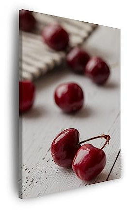 GP TONER Modern Kunstdruck Wandbilder Leinwandbild auf Keilrahmen Leinwanddruck Küchenkirschen 30x40 cm Leinwandbilder für Ihr Zuhause oder Büro