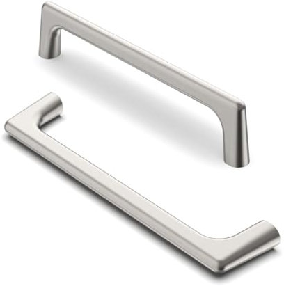 FURNIWARE Cabinet Handles - Brushed Nickel 128mm Pulls for Kitchen Cabinets